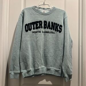 Outer Banks Crewneck Sweater - Light Blue and Black